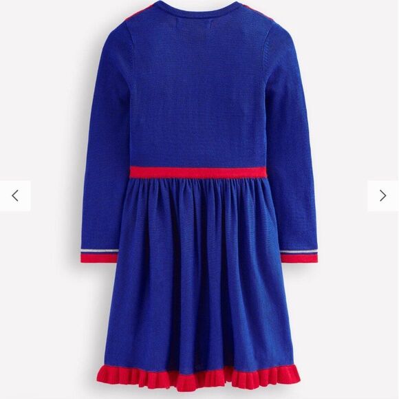 Mini Boden blue and Red Nutcracker Sweater Dress NWT size 3-4 years - Picture 2 of 14